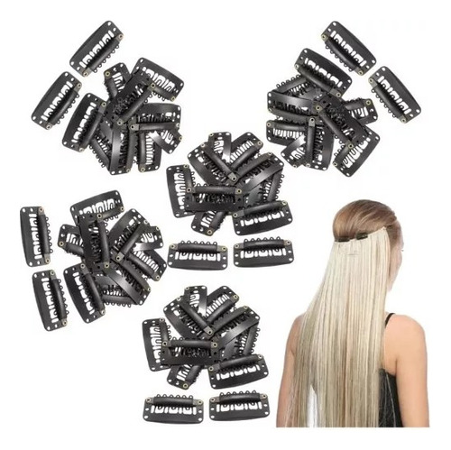 Clips Cucas De Peluca Garra 32mm Extensión Cabello Pelo 50pc