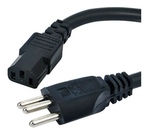 Cabo Força Ac Pc Tripolar 2,50mm Plugue 10 Amp 1,50m 5 Pçs 