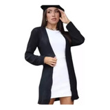 Cardigan Feminino Longo Trico Lã Kimono Inverno Básico