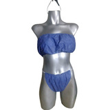 Paq. 30 Top Y 30 Bikinis Desechables Para Spa Azul Y Envío