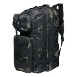 Mochila Táctica Grande Bigbro Kossok 39 Litros Viajes, Moto Color Camuflado Verde Diseño De La Tela Liso