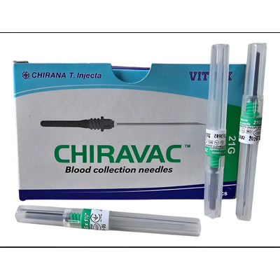Chiravac Aguja Recolección Sangre Verde 21g Vacutainer C\u002F100 | Meses sin interés
