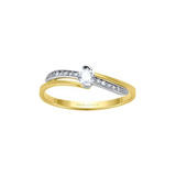 Anillo De Compromiso De Oro Amarillo/blanco 14k Bizarro