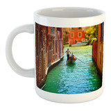 Taza Ceramica Paisaje Italia Venecia Gondola Canal