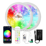 Fita Led 5050 Rgb Wifi 2x7,5m Luz Led Colorida Com Fonte