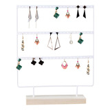 Miniduo Organizador De Aretes Con Soporte De Base De Madera.