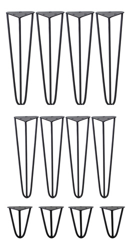 Kit Hairpin Triangulo 4x25 4x40 4x50 Preto Mesinhas Móveis