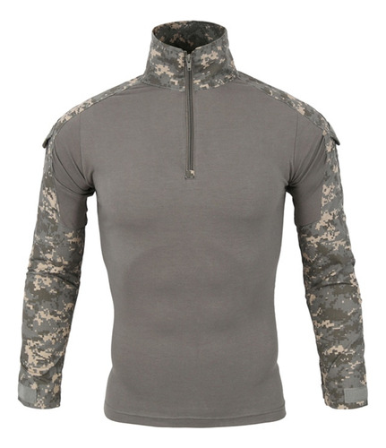 Playera Táctica De Pesca Para Hombre, Playera De Camuflaje C