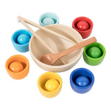 Bolas De En Tazas, Juguetes Montessori Para 7 Colores