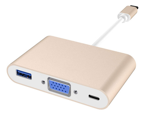 Cuxnoo Adaptador Usb C A Vga, Hub Usb-c Multipuerto Con Carg