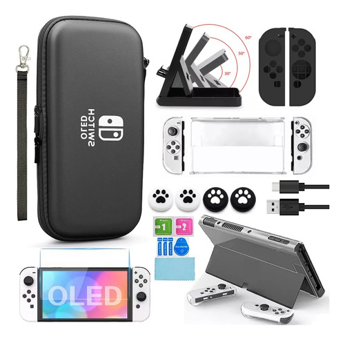 Kit De Accesorios Con Funda Para Nintendo Switch Oled Estuch