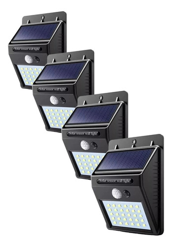 Pack X4 Foco Led Solares Exterior Luz Solar Foco Led Sensor 