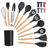 Kit Utensílios De Cozinha Silicone Colher Espátula Concha