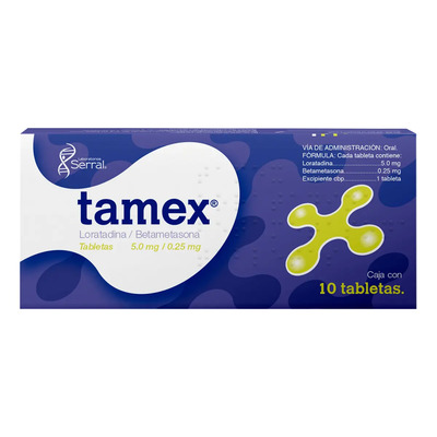 Tamex Tableta 5 Mg\u002F0.25 Mg, 10 Tabletas | MercadoLibre