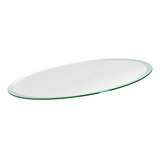 Tampo De Vidro Oval Bisotado 90cm X 60cm 10 Mm Cristal Luxo