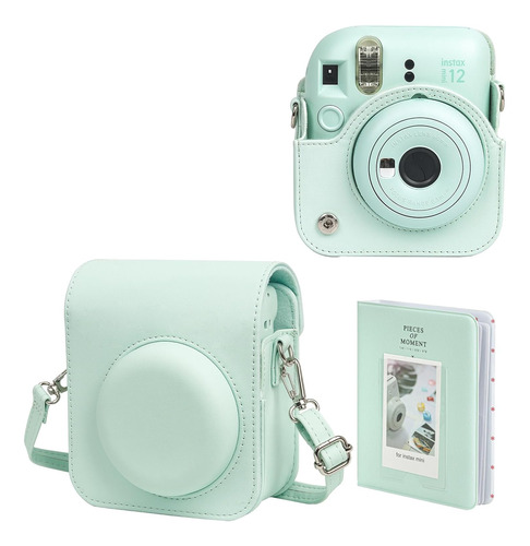 Funda De Cámara Wogozan , Para Instax Mini 12, Verde Agua