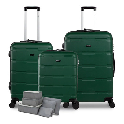 Set de Maletas Rumbo ABS Ultra Resistente con Tamaños 20”, 24” y 28”, Ideal como Equipaje de Mano 55 × 40, Maleta Documentada y Maleta de Viaje 10 kg; Incluye Bolsas Organizadoras | MercadoLibre
