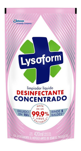 Limpiador Lysoform Liquido Desinfectante Concentrado X 420ml