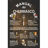Placa Decorativa Manual Do Churrasco Mdf 20x30 Cm Art Print Mdf