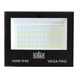 Refletor 100w Led Bivolt 6500k P/ D´agua 9000ml Preto Ip66* 