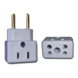 Adaptador De Tomada Universal Branco 2 Pinos 10/20a Bivolt