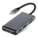 Adaptador Multipuerto Usb C, 4 En 1 Hdmi Dvi Vga Dp 4k