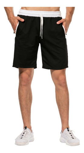Shorts Deportivos Pantalones Negros De Hombre Con Cordones