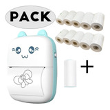 Mini Impresora Térmica Portátil Bluetooth Gatito + 11 Rollos