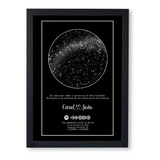 Quadro Personalizado Mapa Das Estrelas Presente Namorados A4