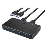 Switch Kvm Acasis, 2 Computadoras Comparten 4 Puertos Usb 3 