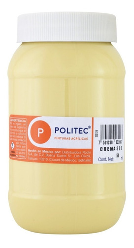 Pintura Acrílica Politec Bote 500 Ml Colores A Elegir