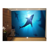 Adesivo De Parede Animais Tubarões Mar 3d 7m² Anm260