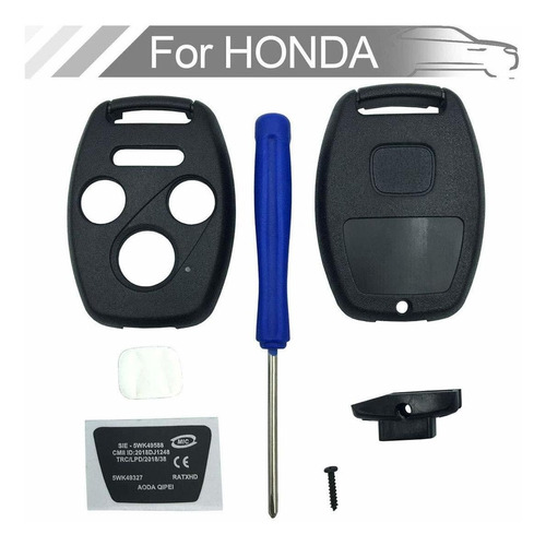 Carcasa De Llave De 4 Botones Para Honda Civic Accord Ex Pil