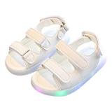 R Summer Sandals Para Niños Con Luz Led, Zapatos De Playa H