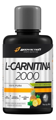 L- Carnitina 2000mg 100% Pura 480ml - Body Action