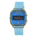 Reloj Digital Con Correa De Silicona Azul D-logo Fresh Tous