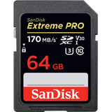 Memoria Sandisk Extremepro Sdxc 64gb 170mb/s 4k V30 Factura
