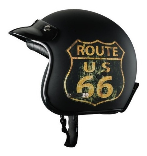 Casco Moto Vertigo Vintage Black Route66 M