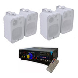 Combo Musica Funcional Bluetooth Usb Sd Radio Fm + 4 Bafles 