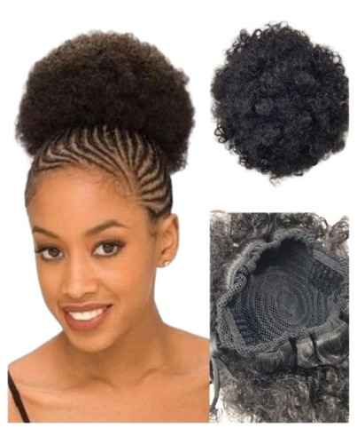 Postizo Rodete De Cabello Afro Sintetico