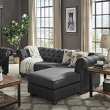 Sillon Esquinero Chesterfield Reversible Chenille 3 Cuerpos