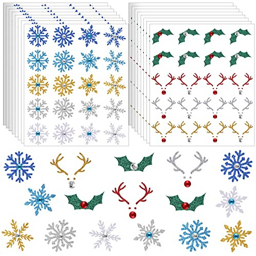 300 Pegatinas Dimensionales De Navidad, Pegatinas Brill...