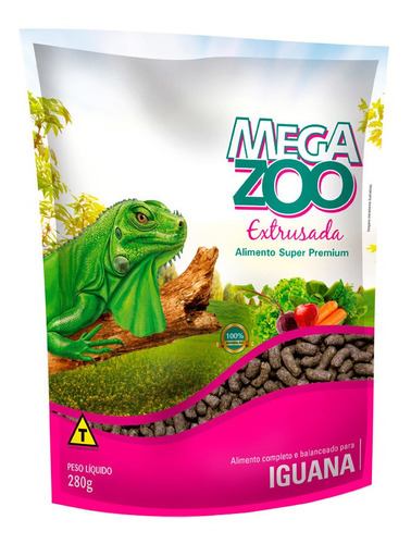 Ração Extrusada Megazoo Para Iguanas 280g