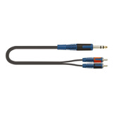 Cable Trs 6.3 A 2 Rca Macho 1m Quiklok Rok Solid Rksa/120-1