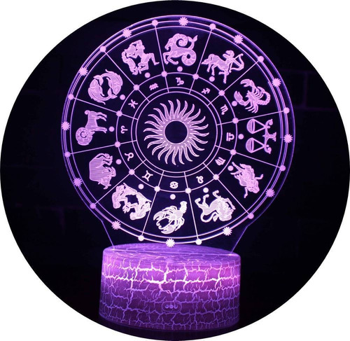 Lampara Luz Led Acrílico Tarot Signos Sodiacales Astrologia