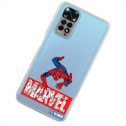 Funda Para Xiaomi Spiderman Marvel Con Tu Nombre