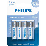 04 Unidades  Pilha Alcalina Aa Philips  - Pequena 