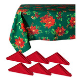 Set Mantel Rectangular Mesa 260cm + 6 Servilletas Navidad