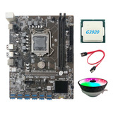 Placa Base Minera B250c Btc Con Ventilador Rgb Cpu+g3920 O G