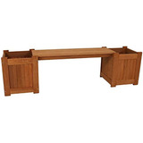 Sunnydaze Meranti Wood Outdoor Planter Box Bench With Teak O
